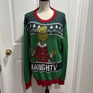 Ugly Christmas Sweater Naughty The Grinch Men’s XL NWT